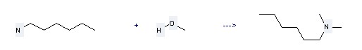 1-Hexanamine,N,N-dimethyl- could be obtained by the reactants of methanol and hexylamine. 
